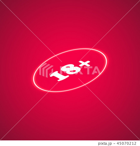 18 age warning stamp, Vector illustration. Flat design 45070212