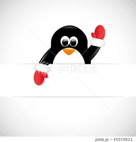 cute penguin with red with gloves merry christmas cute penguin with red with gloves merry christmas 45070621