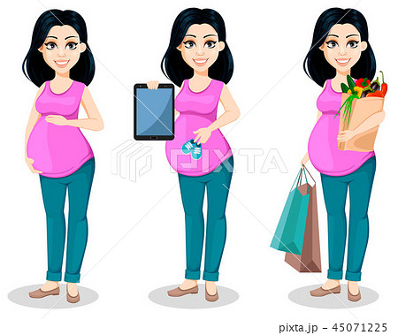 Pregnant woman. Beautiful lady 45071225