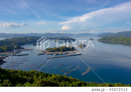 鹿児島県長島町　針尾公園から見た竹島　竹島橋　薄井漁港 45072515