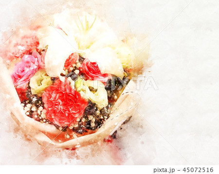 Abstract flower blooming watercolor painting. Abstract flower blooming watercolor painting. 45072516