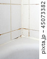 Mould in a white bathroom on the tiles and the sil 45073382