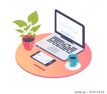 Office workplace - modern vector colorful isometric illustration 45073410