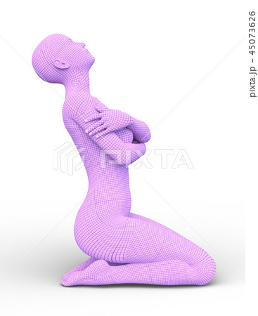 ワイヤーフレーム女性 45073626