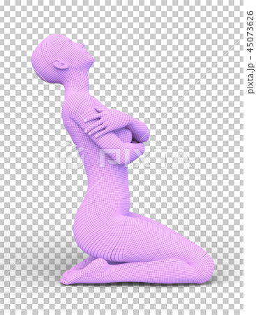 ワイヤーフレーム女性 45073626