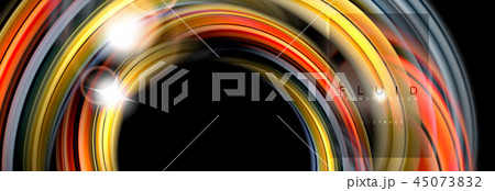 Background abstract design, flowing mixing liquid color waves on black 45073832