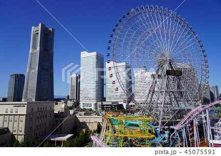 都市風景　横浜　みなとみらい 45075591