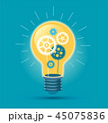 Light bulb of gears and cogs. Brainstorm and idea  45075836