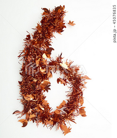 Red christmas tinsel with number 45076835