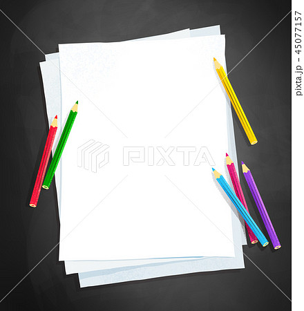 Vector illustration of paper and color pencils Vector illustration of paper and color pencils 45077157
