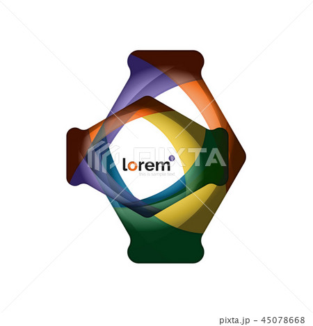 Abstract geometric design logo made of flowing elements Abstract geometric design logo made of flowing elements 45078668