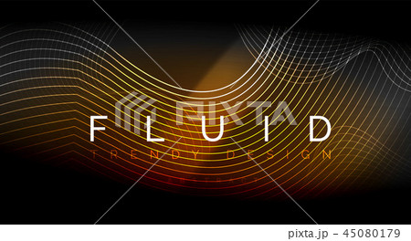 Neon glowing fluid wave lines, magic energy space light concept, abstract background wallpaper 45080179
