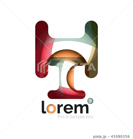 Abstract geometric design logo made of flowing elements Abstract geometric design logo made of flowing elements 45080356