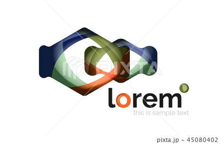 Abstract geometric design logo made of flowing elements Abstract geometric design logo made of flowing elements 45080402