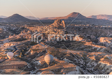 Aerial view of Uchisar, Cappadocia, Turkey 45080827