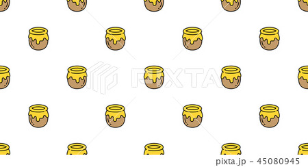 Honey Seamless Pattern Vector Bear Bee Polar Bear のイラスト素材