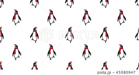 penguin Seamless pattern vector Christmas Santa  45080947
