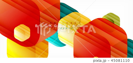 Glossy color hexagons modern composition background, shiny glass design Glossy color hexagons modern composition background, shiny glass design 45081110
