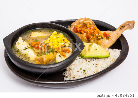 Traditional Colombian soup called sancocho 45084551