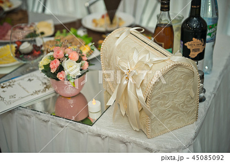 Decorated with cloth chest for gifts and money 45085092