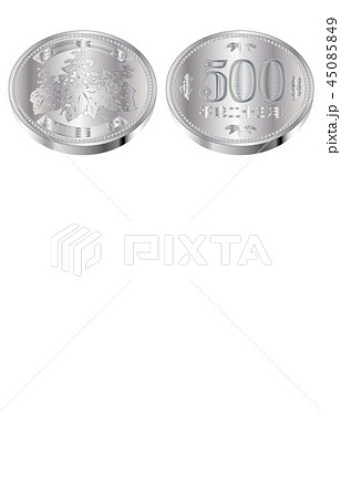 日本円五百円硬貨斜め 日本円五百円硬貨斜め 45085849