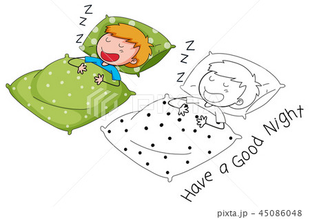 Doodle boy sleeping design 45086048