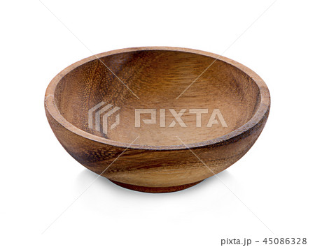 Wooden bowl isolated on white background Wooden bowl isolated on white background 45086328