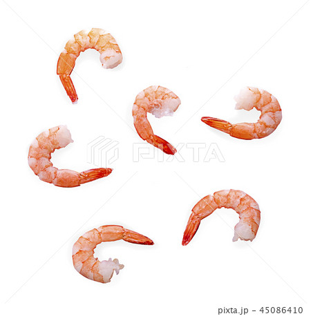 Shrimps. Prawns isolated on a White Background. Shrimps. Prawns isolated on a White Background. 45086410