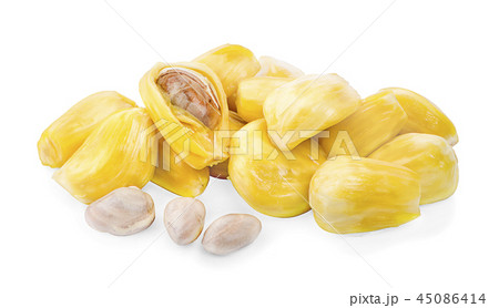 Ripe Jackfruit isolated on white background. Ripe Jackfruit isolated on white background. 45086414