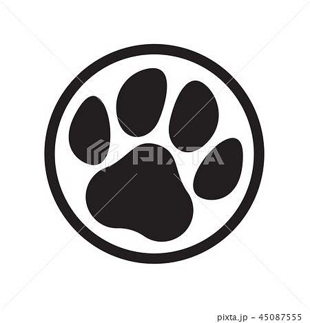 Paw Logo Cat Dog Animal Pet Footprint Vector Iconのイラスト素材