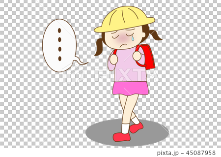 泣いている女の子１人 45087958