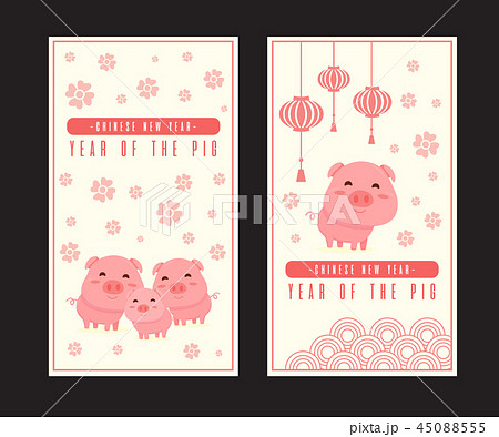 Happy China new year 2019 poster design template 45088555