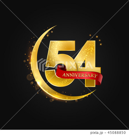54 years anniversary gold half moon and glitter. 54 years anniversary gold half moon and glitter. 45088850
