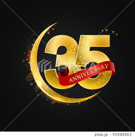 35 years anniversary gold half moon and glitter. 35 years anniversary gold half moon and glitter. 45088963