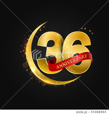 36 years anniversary gold half moon and glitter. 36 years anniversary gold half moon and glitter. 45088964