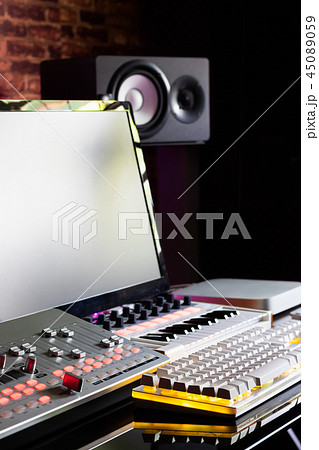 recording equipment in home studio 45089059