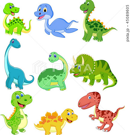 Cartoon dinosaurs collection set 45089605
