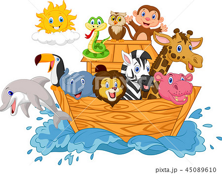 Cartoon Noah's ark isolated on white background Cartoon Noah's ark isolated on white background 45089610