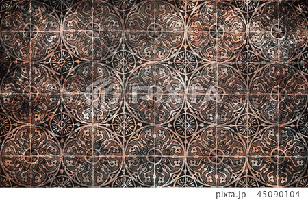 grunge vintage ceramic tiles background 45090104
