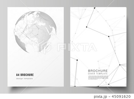 Vector layout of A4 format cover mockups design templates for brochure, flyer, booklet. Futuristic 45091620