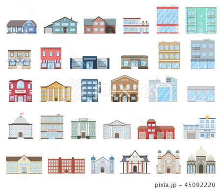 Buildings Set Residental Public Buildingのイラスト素材
