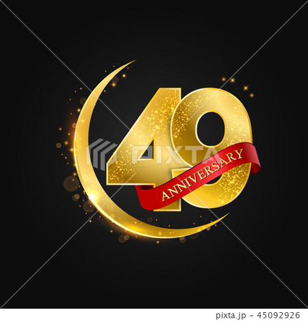 49 years anniversary gold half moon and glitter. 45092926
