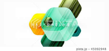 Glossy color hexagons modern composition background, shiny glass design Glossy color hexagons modern composition background, shiny glass design 45092948