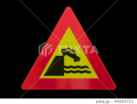 Traffic sign isolated - Car falls of the cliff 45093721