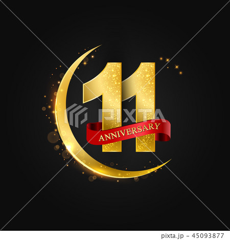 11 years anniversary gold half moon and glitter. 11 years anniversary gold half moon and glitter. 45093877