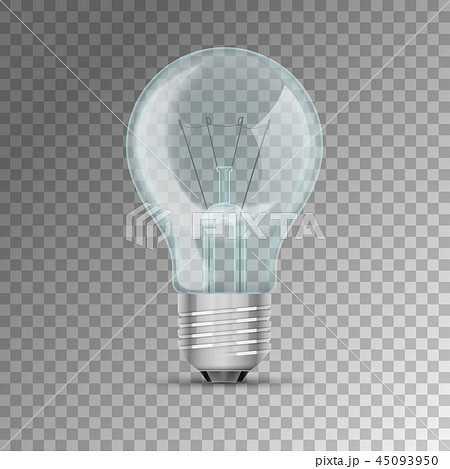 Realistic lit light bulb 45093950