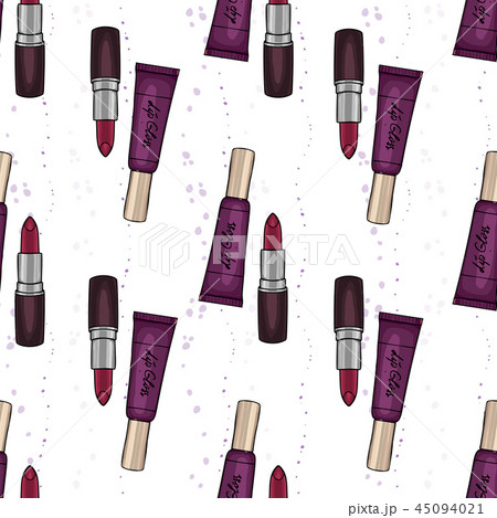 Hand drawn lipstick and lop gloss Hand drawn lipstick and lop gloss 45094021
