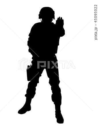 Police security forbids passage vector black silhouette Police security forbids passage vector black silhouette 45095022