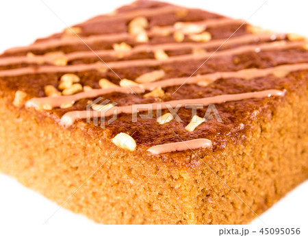 Caramel coffee cake isolated on white background Caramel coffee cake isolated on white background 45095056