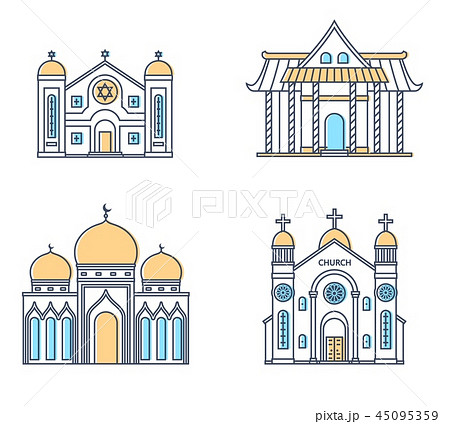 Church, mosque, synagogue, pagoda buildings. 45095359